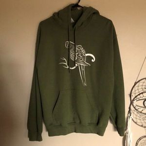 Green macaw hoodie